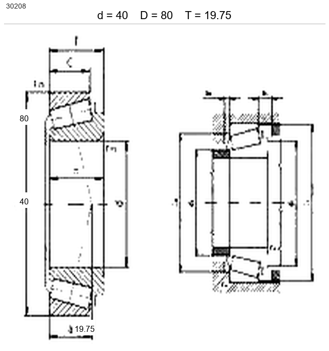 Подшипник X30208/Y30208